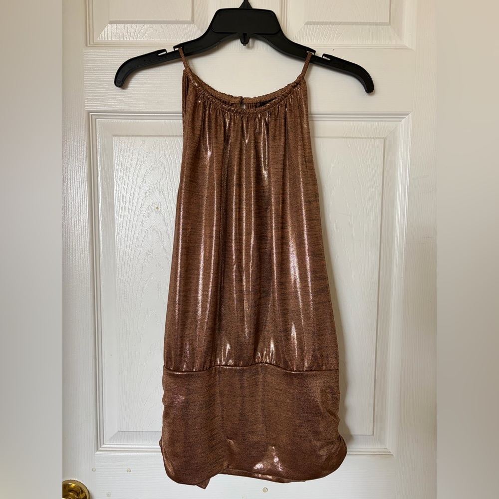 White House Black Market Shimmering Brown Tank Top